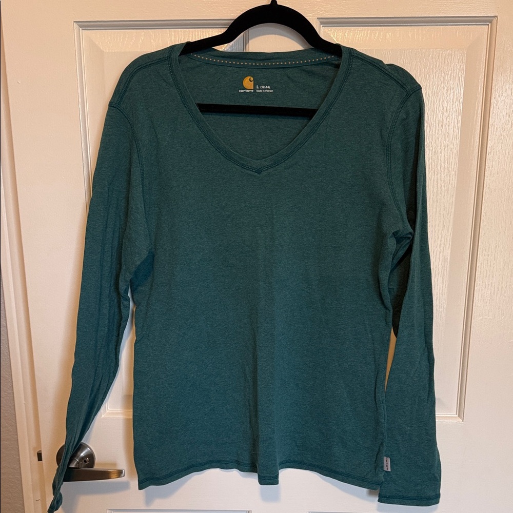 Carhartt Women's Deep Teal Long Sleeve Tee